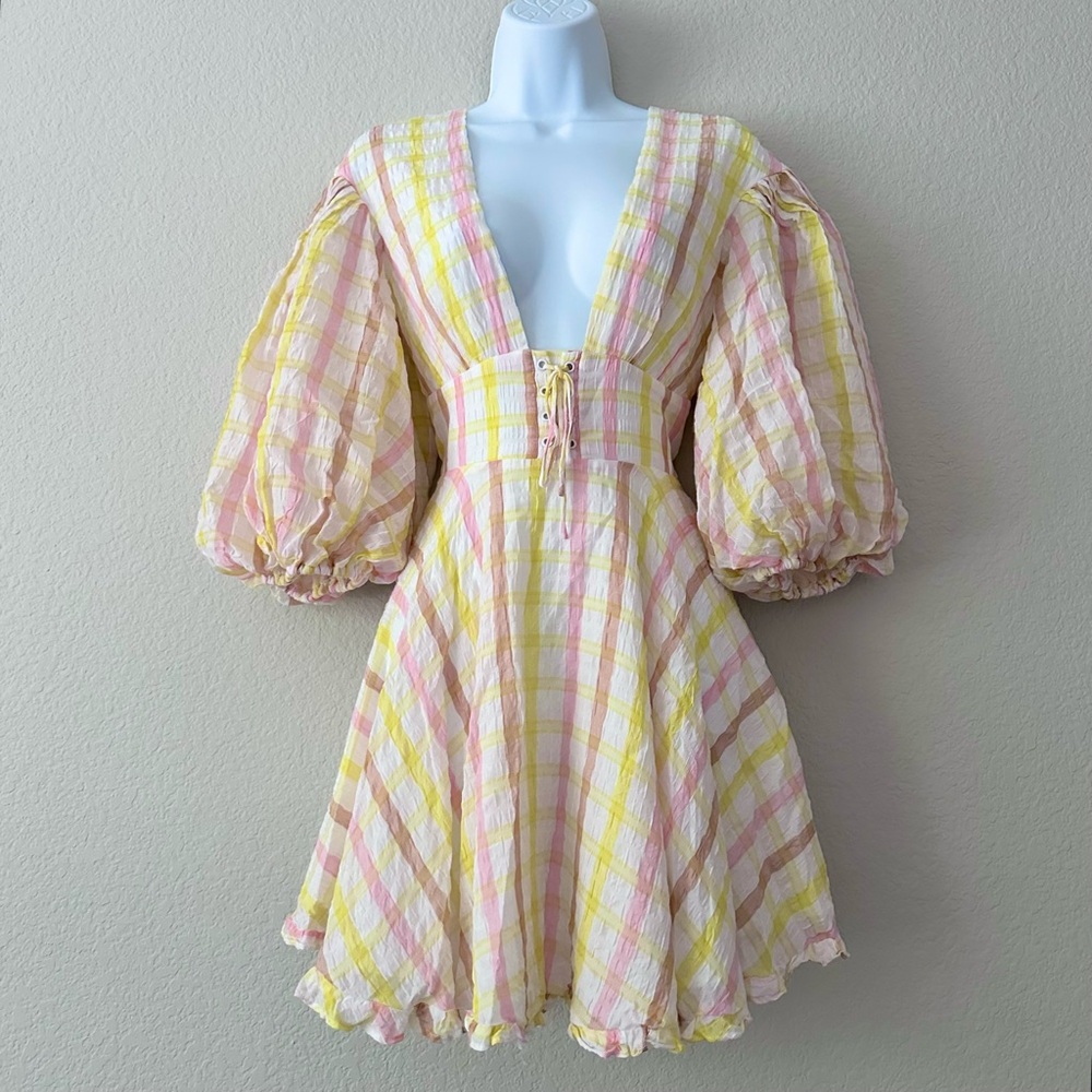 For Love & Lemons Rue Puff Sleeve Mini Dress - Picture 7 of 12